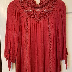 Women Burnt Orange Long Sleeve Blouse